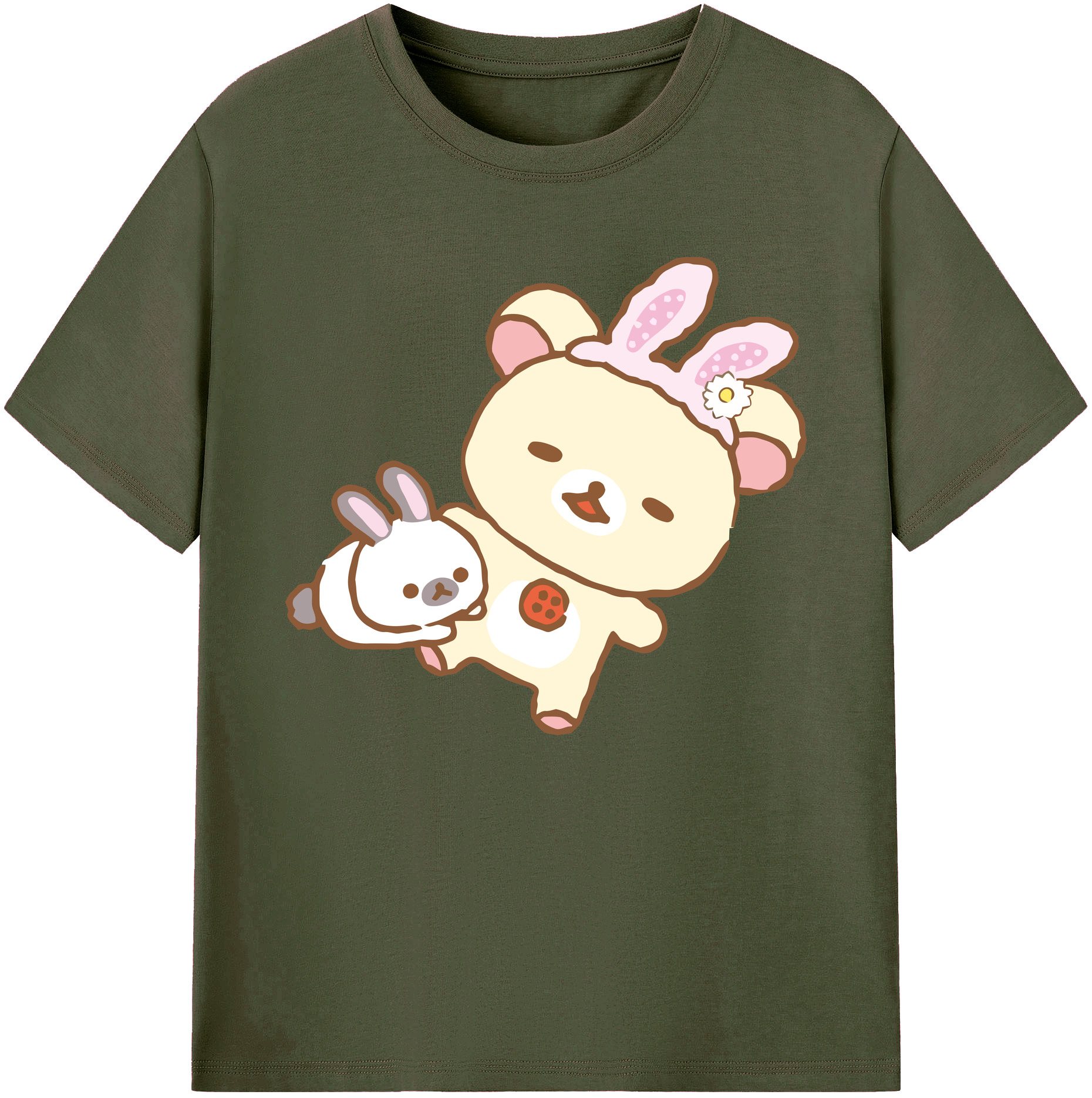 （画像用） リラックマ リラックマ キイロイトリ Rilakkuma Korilakkuma Kiiroitori 綿100％ メンズ半袖Tシャツ｜肌触りやわらか＆通気性